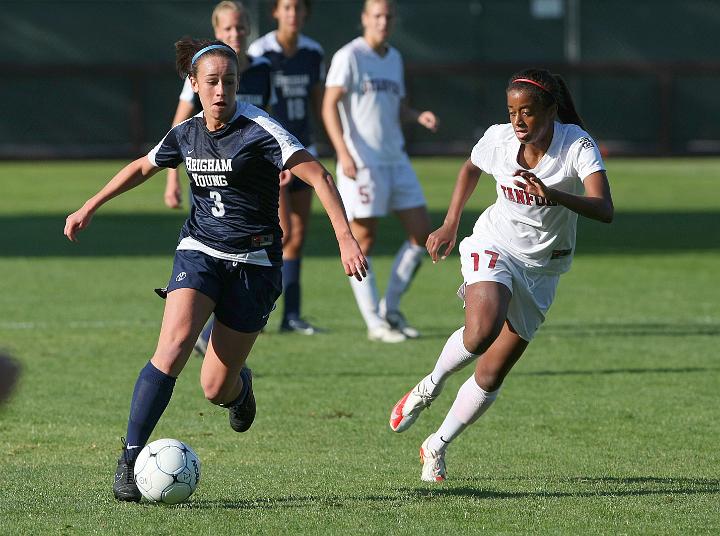 027NCAA BYU vs Stanford-.JPG - 2009 NCAA Women's Soccer Championships second round, Brigham Young University vs. Stanford. Stanford wins 2-0 and advances to the round of 16.